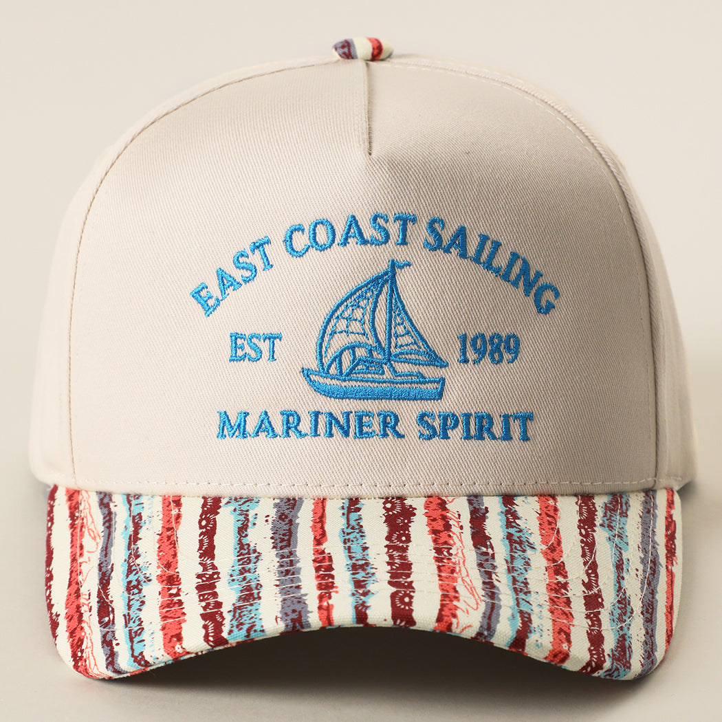 East Coast Sailing vintage striped brim, back view