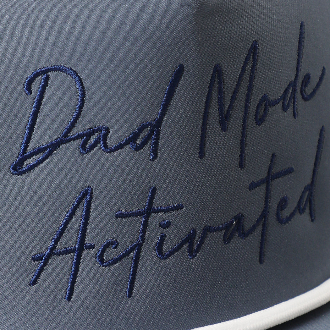 Dad Mode Activated rope trucker hat in navy, side view