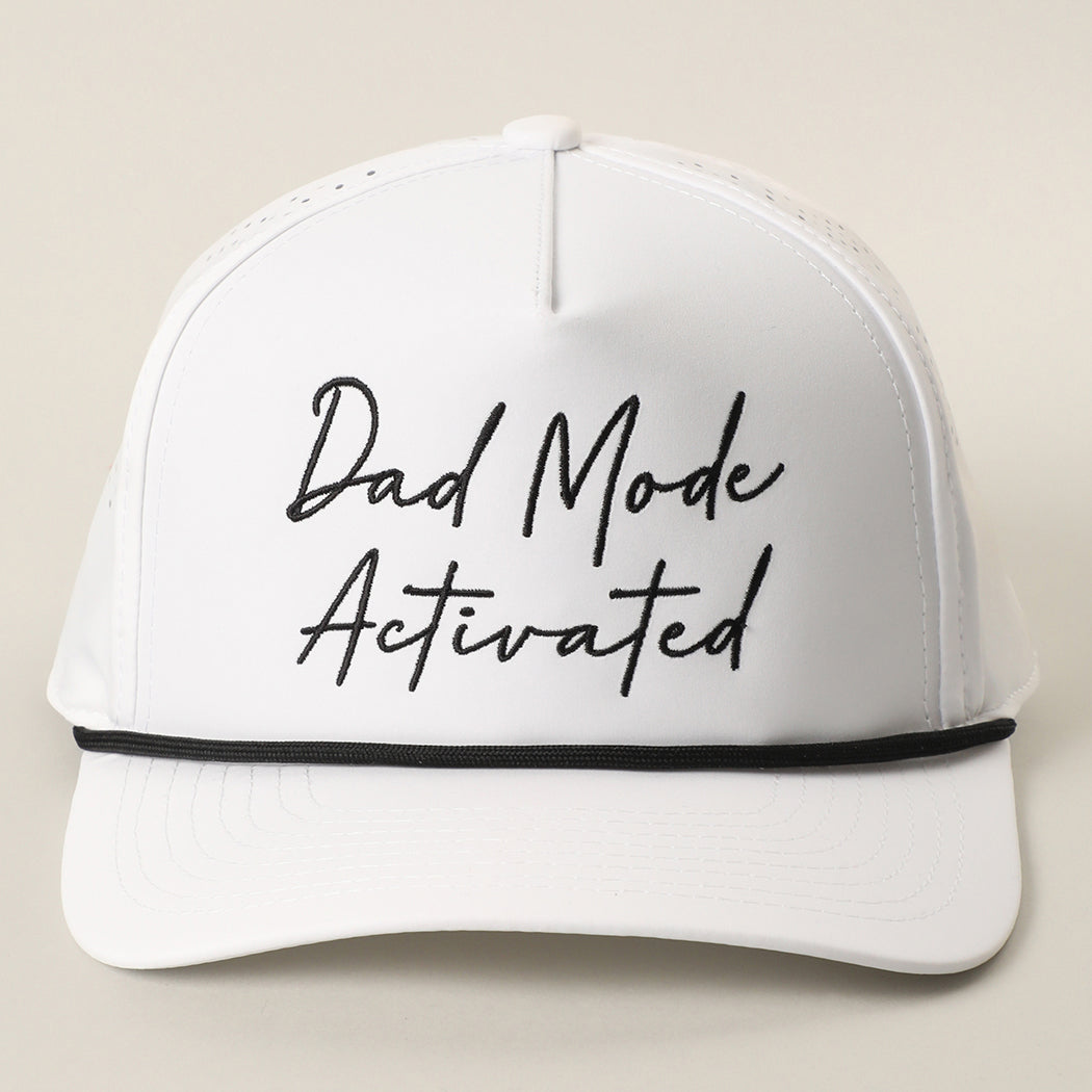 Dad Mode Activated rope trucker hat in white