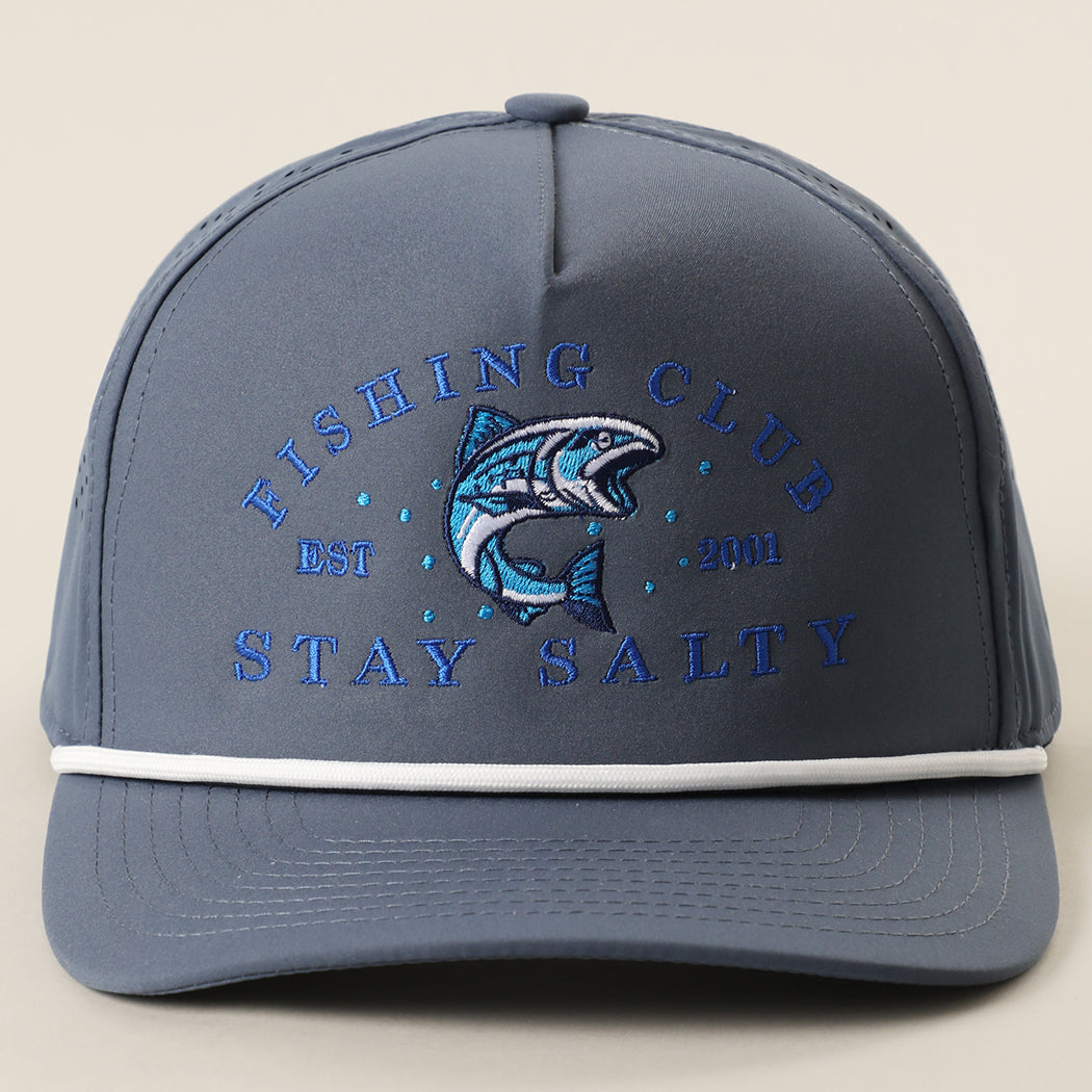 Fishing Club Stay Salty rope trucker hat in navy