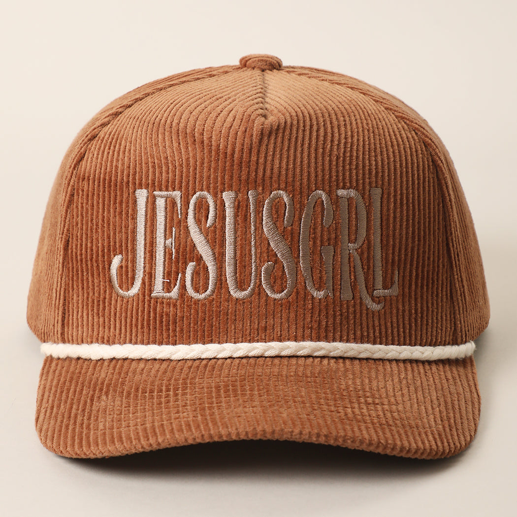 JesusGrl corduroy rope trucker hat in brown