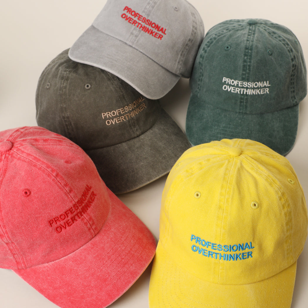 Professional Overthinker washed baseball cap lifestyle image