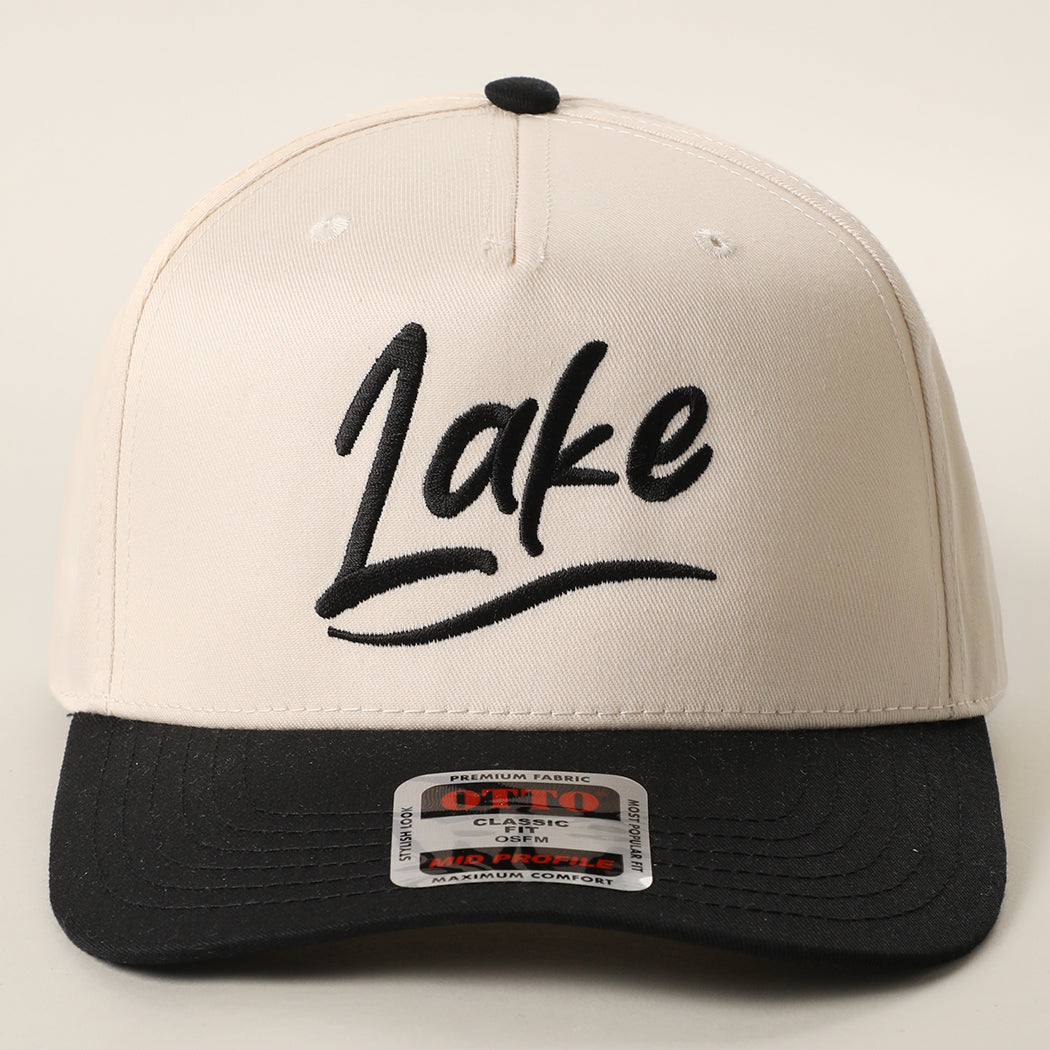 Lake OTTO two-tone trucker hat in black and natural