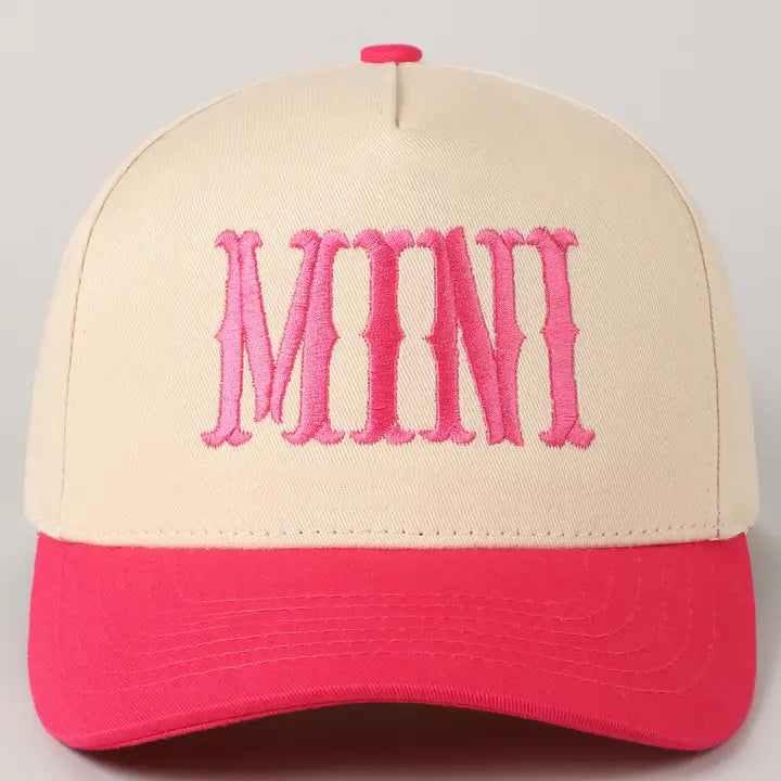 Mini lettering embroidered two-tone baseball cap
