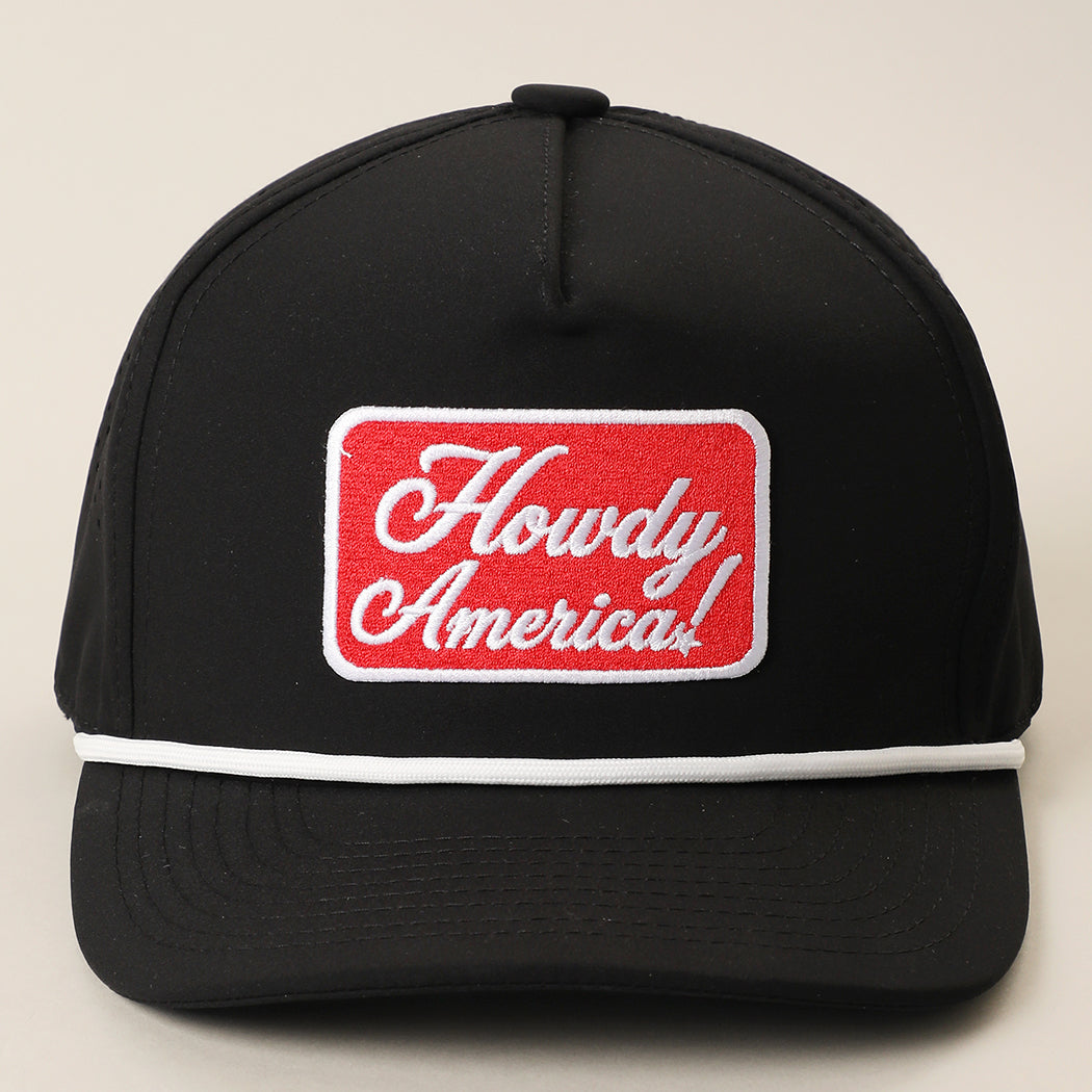 Howdy America premium rope trucker hat in black