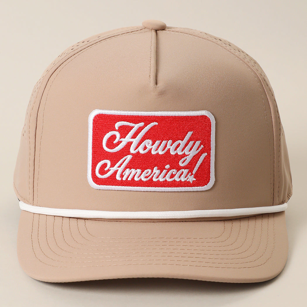 Howdy America premium rope trucker hat in sand