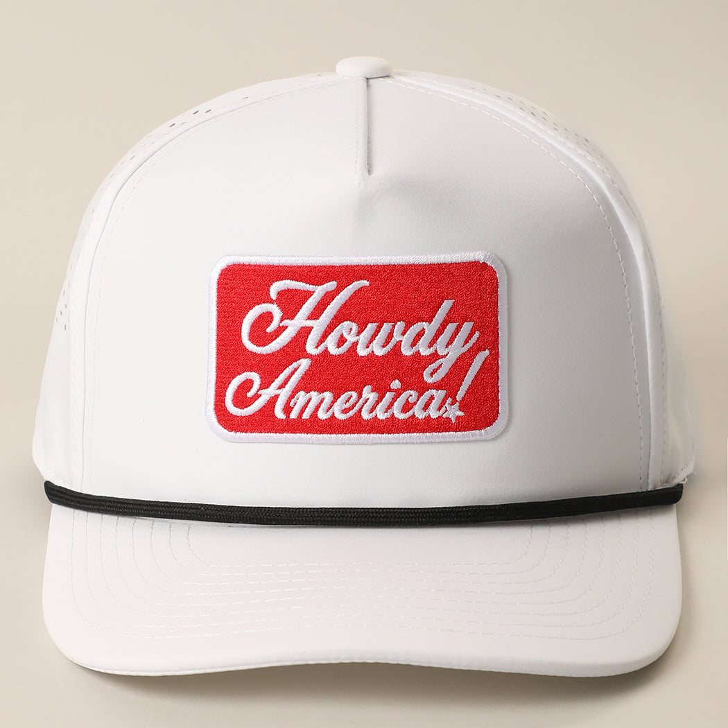 Howdy America premium rope trucker hat in white