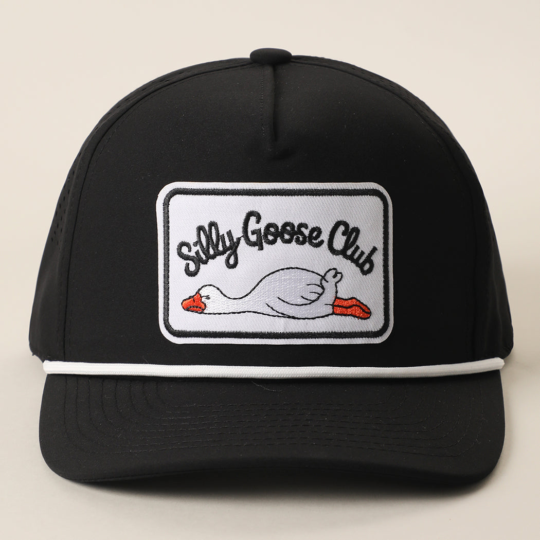 Silly Goose Club patch performance rope hat in black