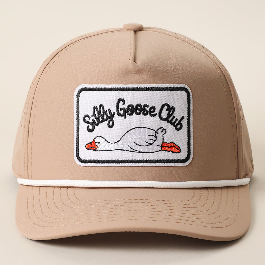 Silly Goose Club patch performance rope hat in sand
