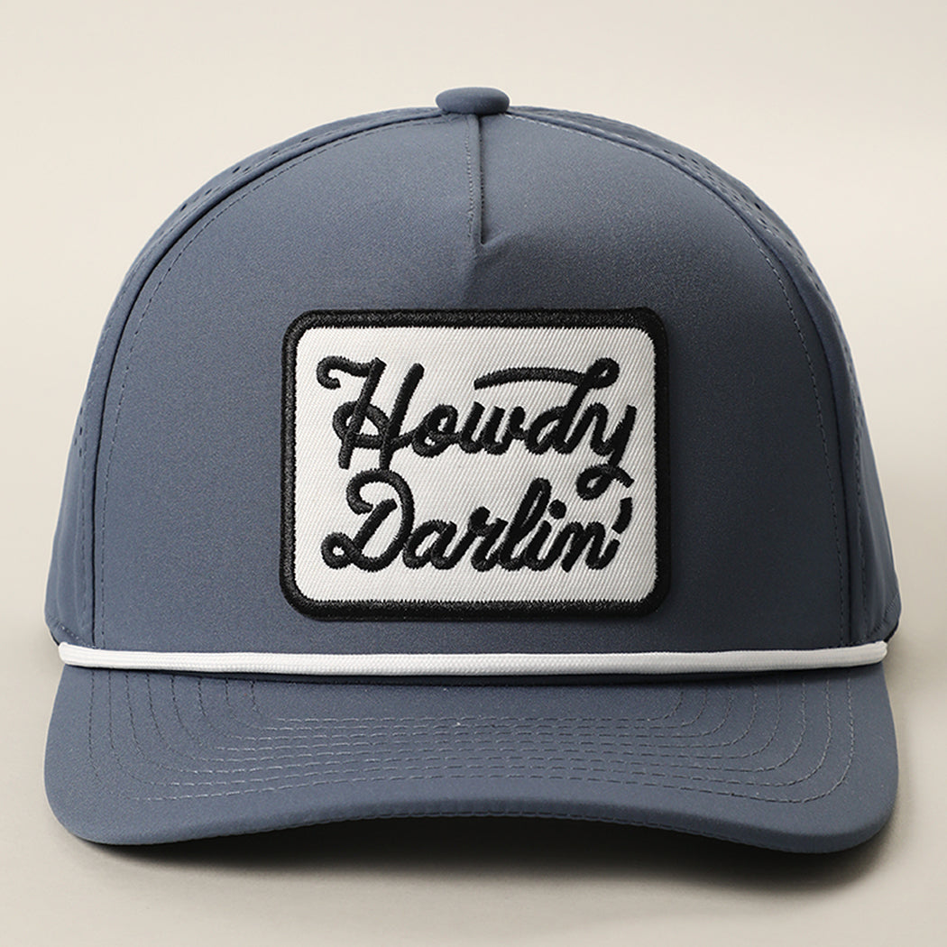 Howdy Darlin' patch rope trucker hat in navy