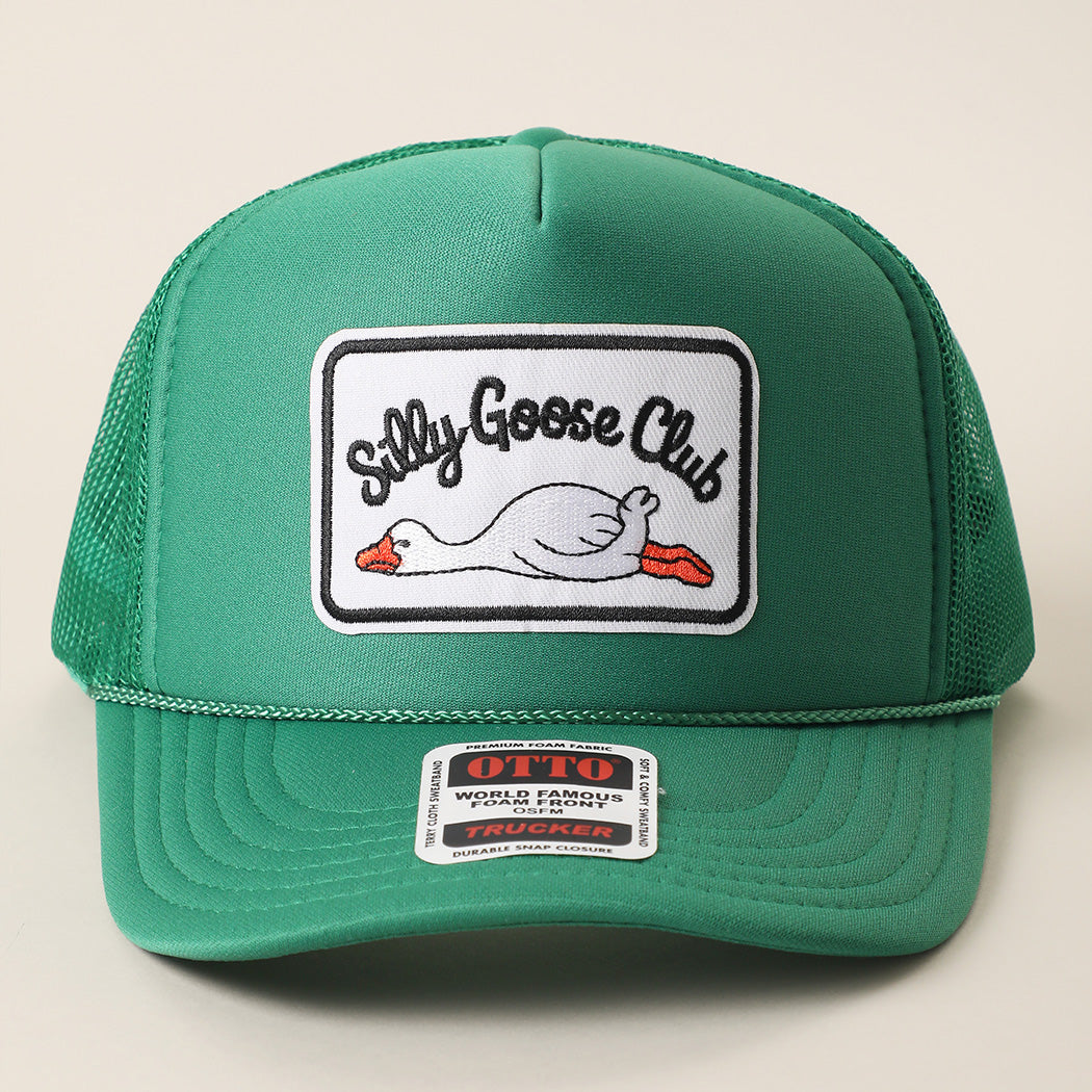 Silly Goose Club patch foam trucker hat in kelly green