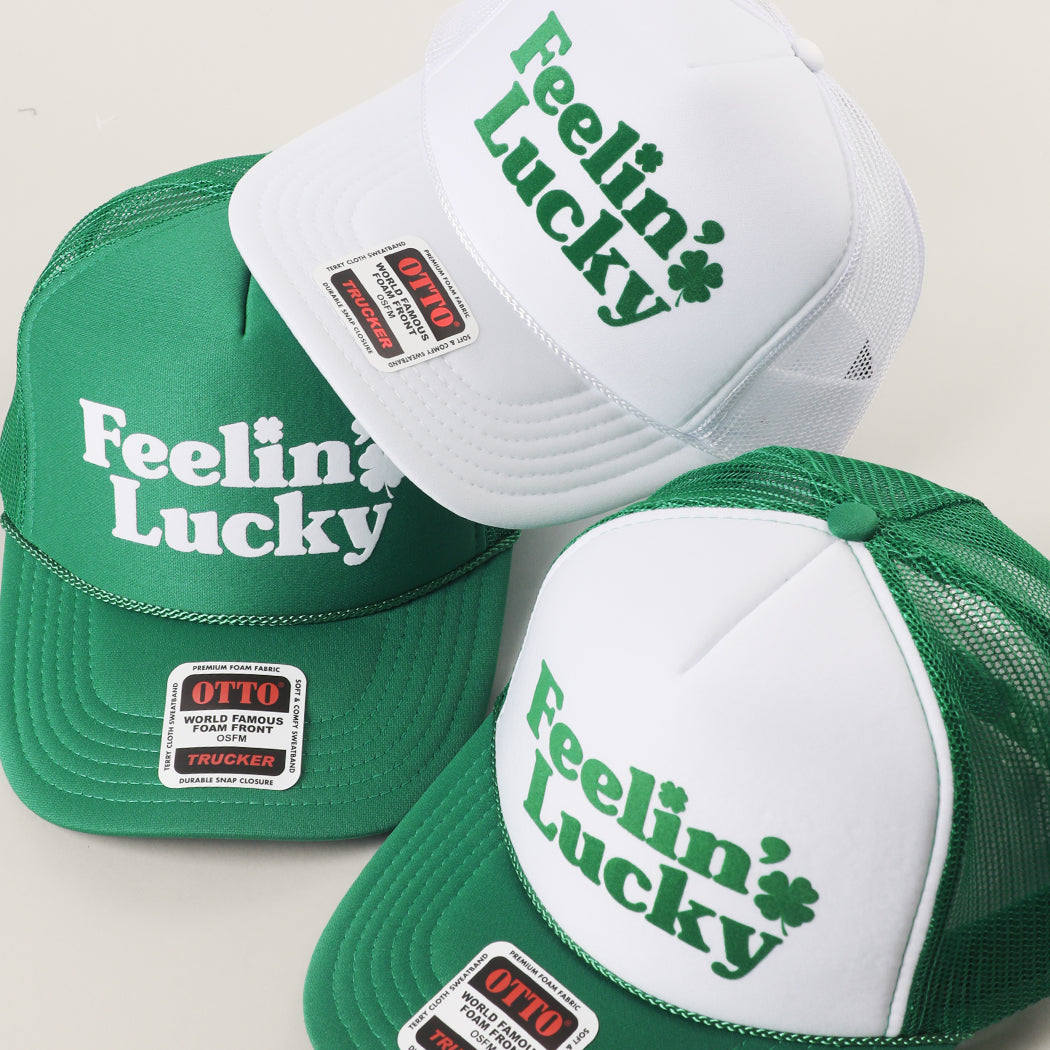 Feelin' Lucky St. Patrick's Day foam trucker hat side view