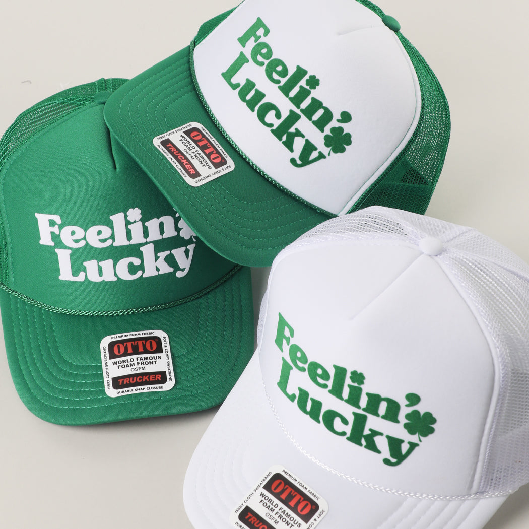 Feelin' Lucky St. Patrick's Day foam trucker hat front view
