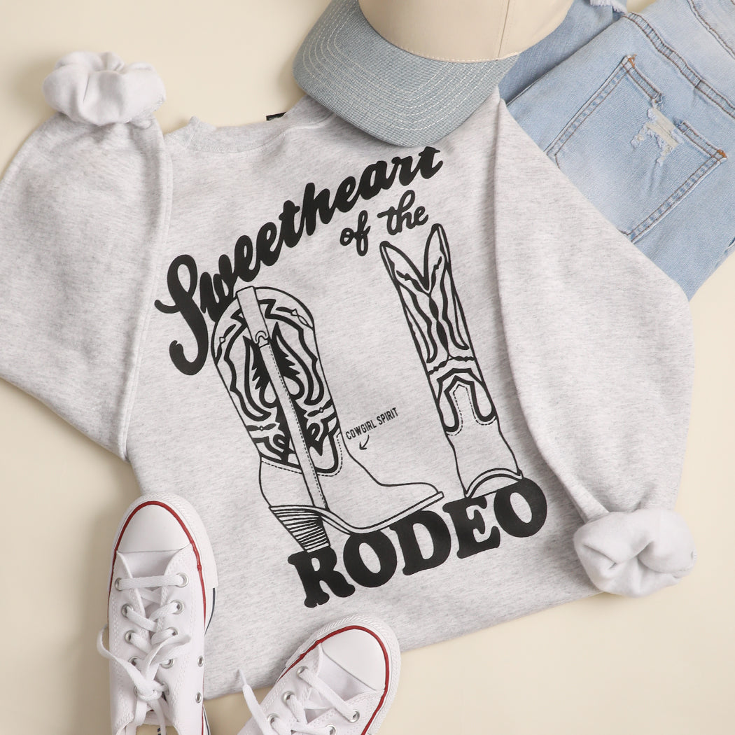 Sweetheart of the Rodeo graphic sweatshirt in ash grey