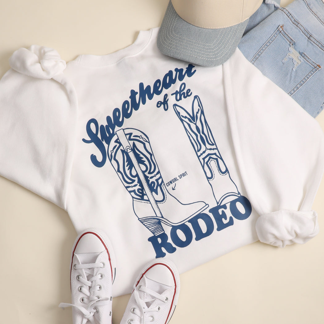 Sweetheart of the Rodeo graphic sweatshirt in white