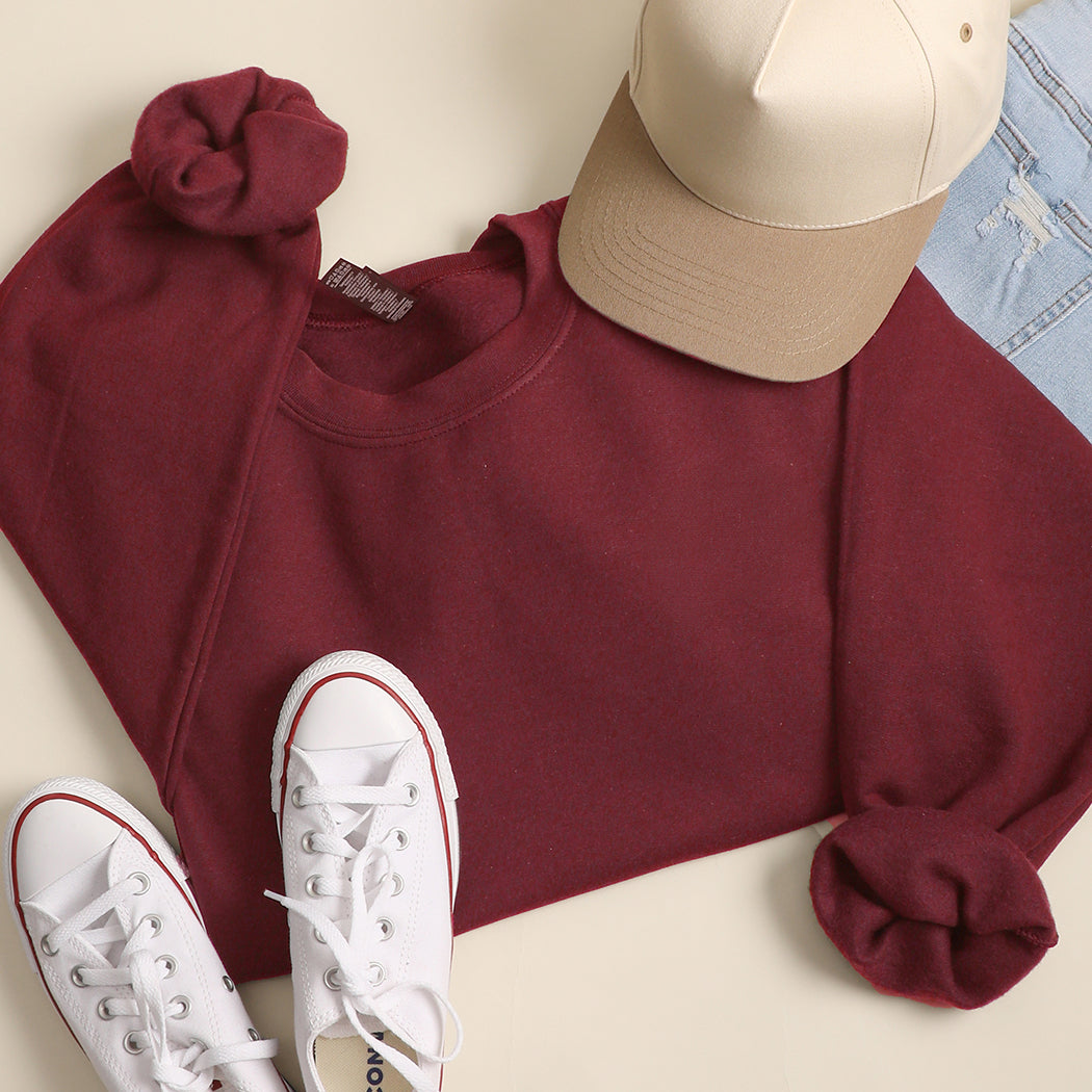 Oyster & Champagne graphic sweatshirt in garnet