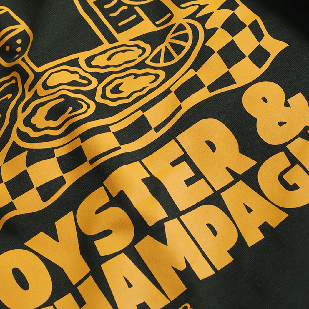 Oyster & Champagne graphic sweatshirt in garnet, detail view