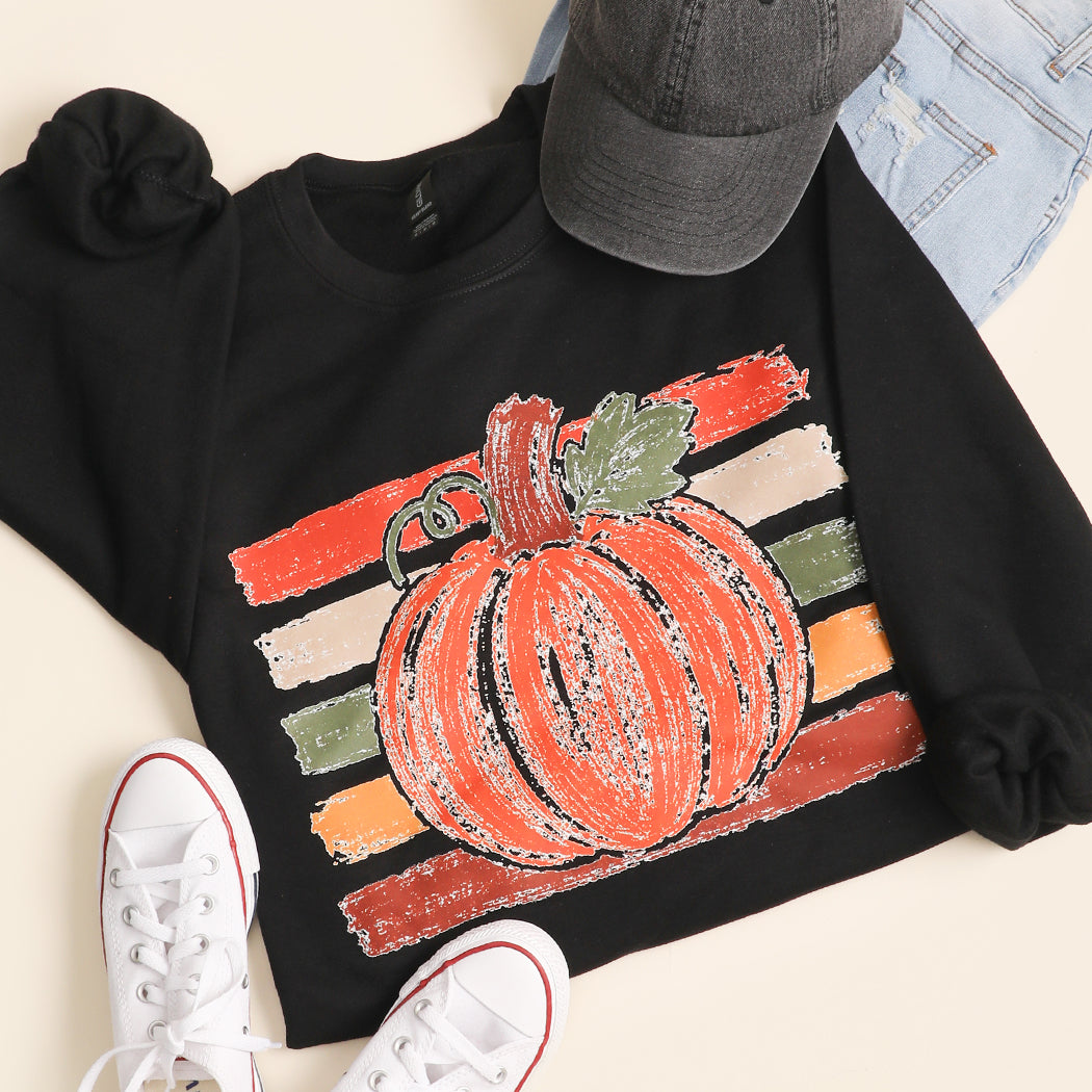 Vintage Pumpkin graphic sweatshirt in black