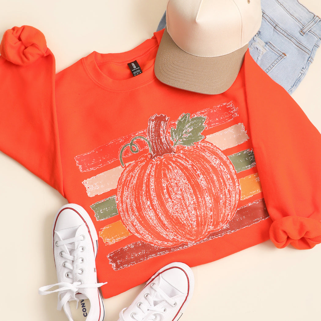 Vintage Pumpkin graphic sweatshirt in orange