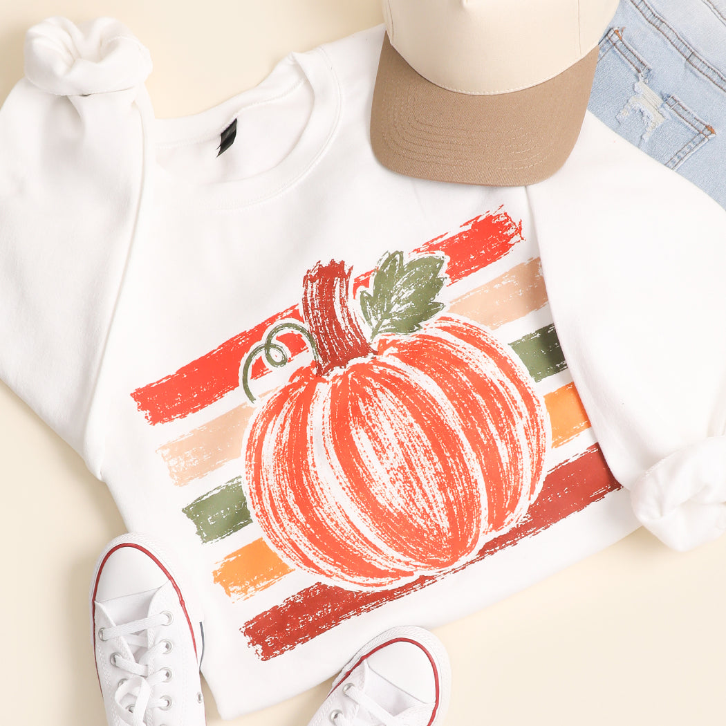 Vintage Pumpkin graphic sweatshirt in white