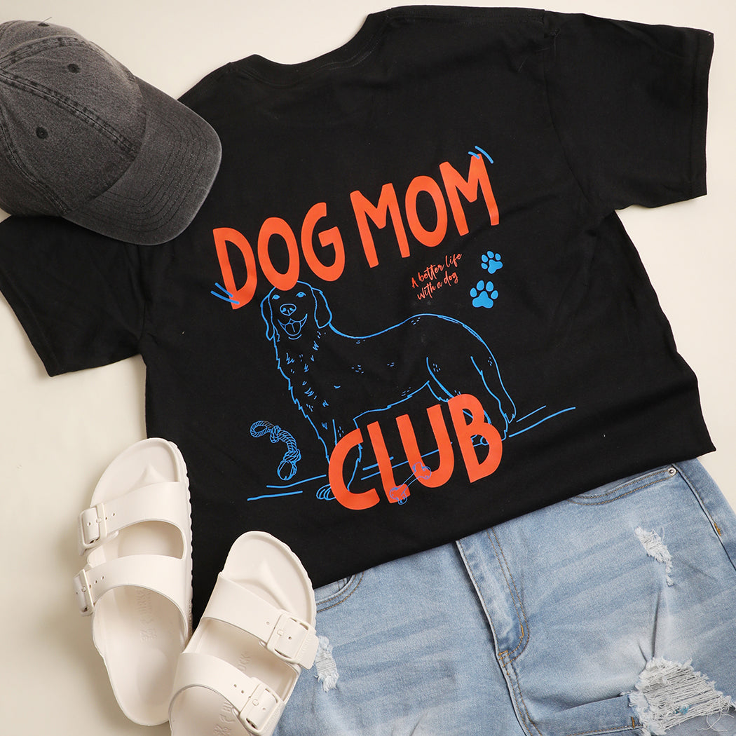 Dog Mom Club Golden Retriever t-shirt in black