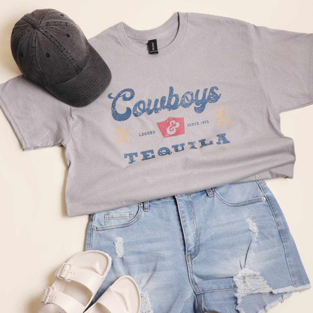 Cowboys And Tequila t-shirt in gravel