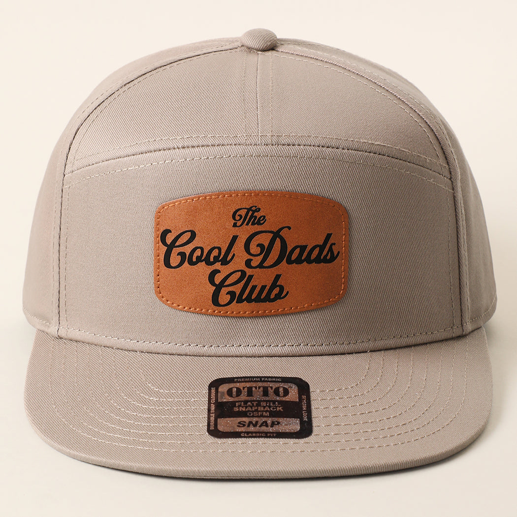 The Cool Dads Club 7-panel snapback hat in dark khaki