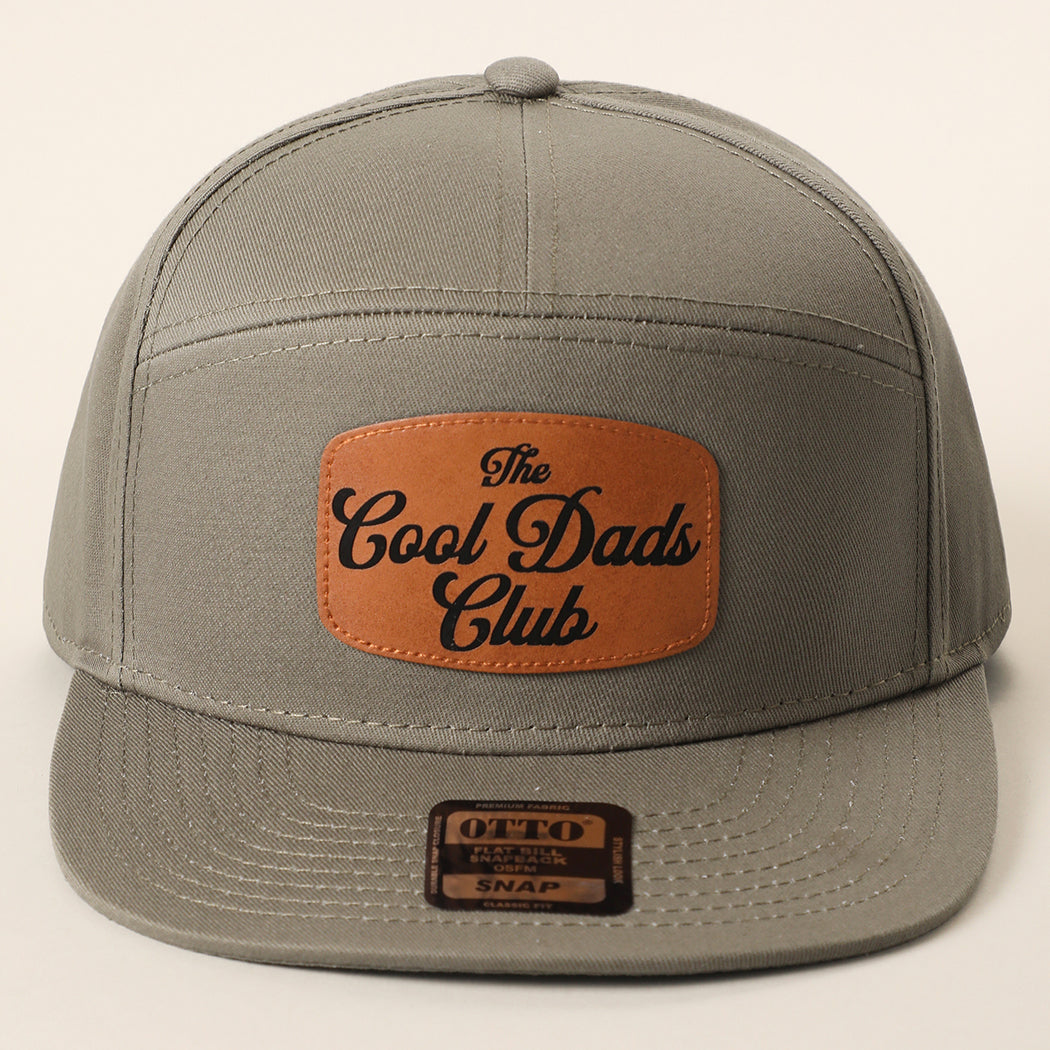 The Cool Dads Club 7-panel snapback hat in olive green