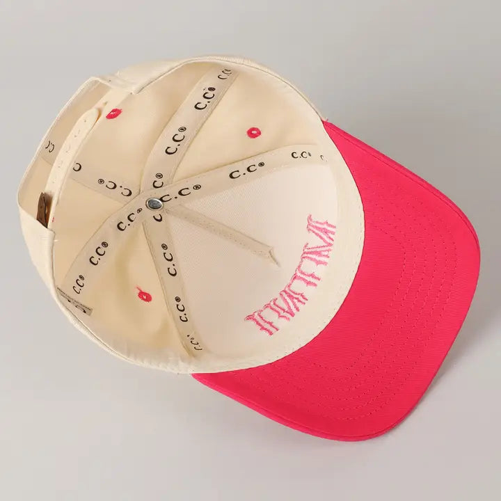 Mini lettering embroidered two-tone baseball cap