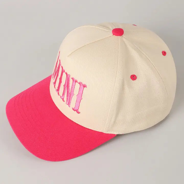 Mini lettering embroidered two-tone baseball cap