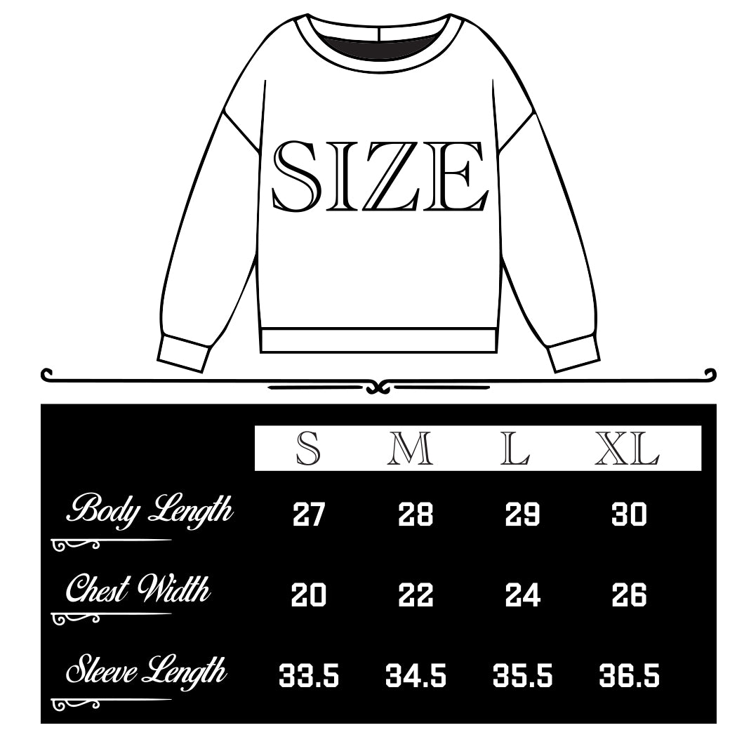 Fashion CITY heavy blend crewneck sweatshirt size chart