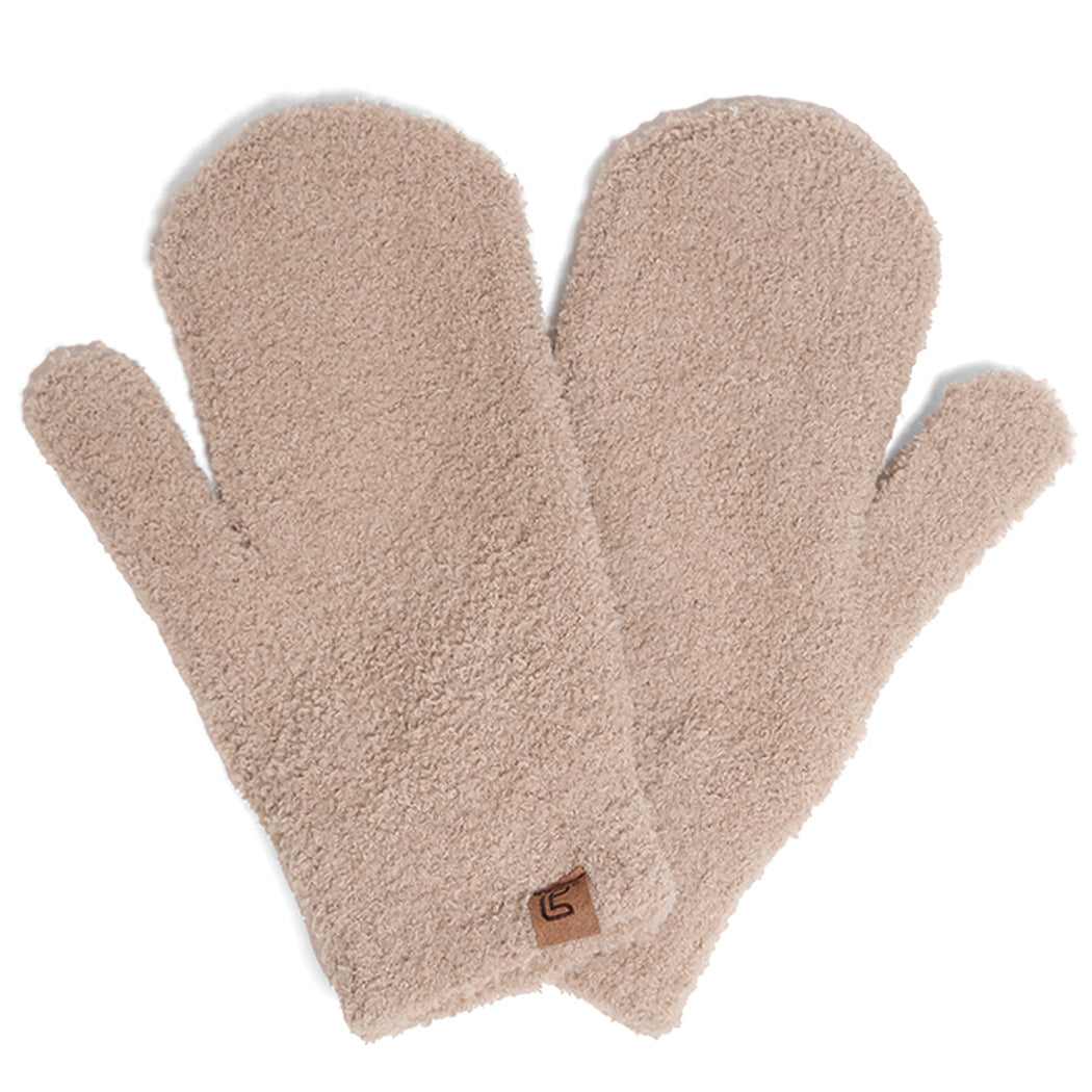 Winter Solid Color Soft Flush Mittens - Fashion CITY