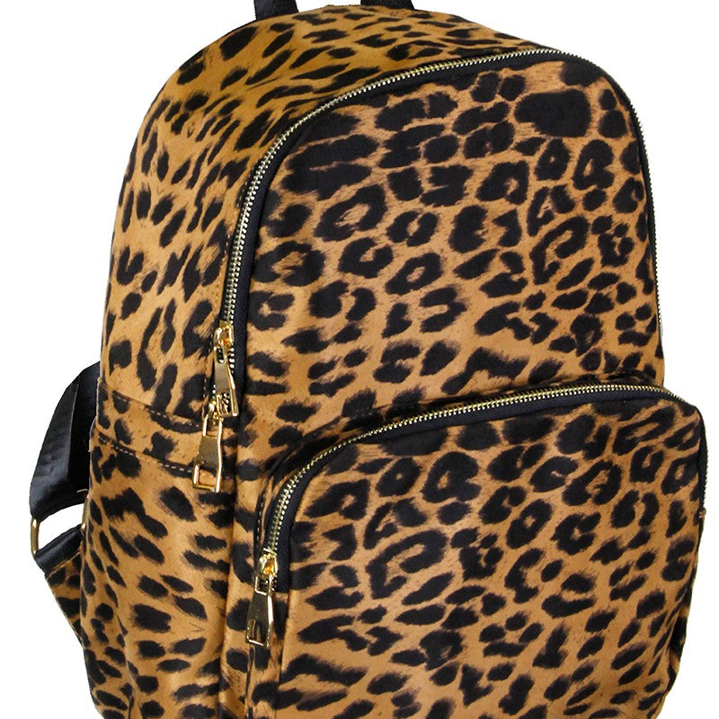 Leopard Printed Backpack with Pocket - Fashion CITY