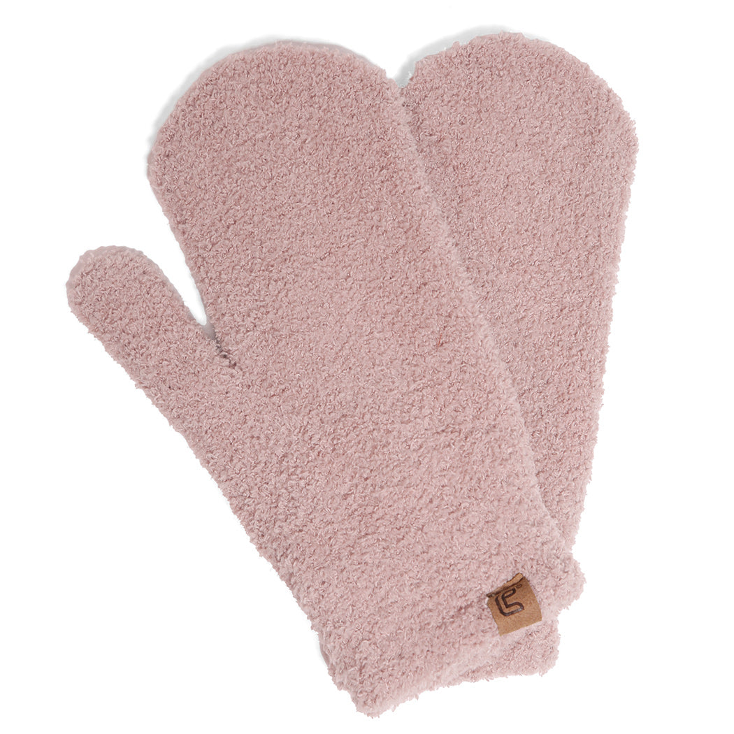 Winter Solid Color Soft Flush Mittens - Fashion CITY