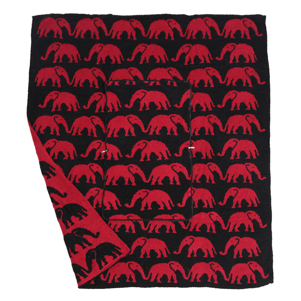 2 In 1 Elephant Print Throw Blanket & Pillow - Fashion CITY