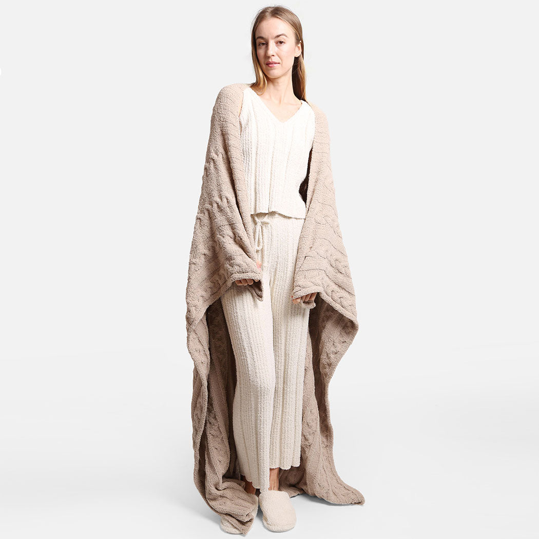 Braided Cable Knit Luxury Soft Throw Blanket - Fashion CITY