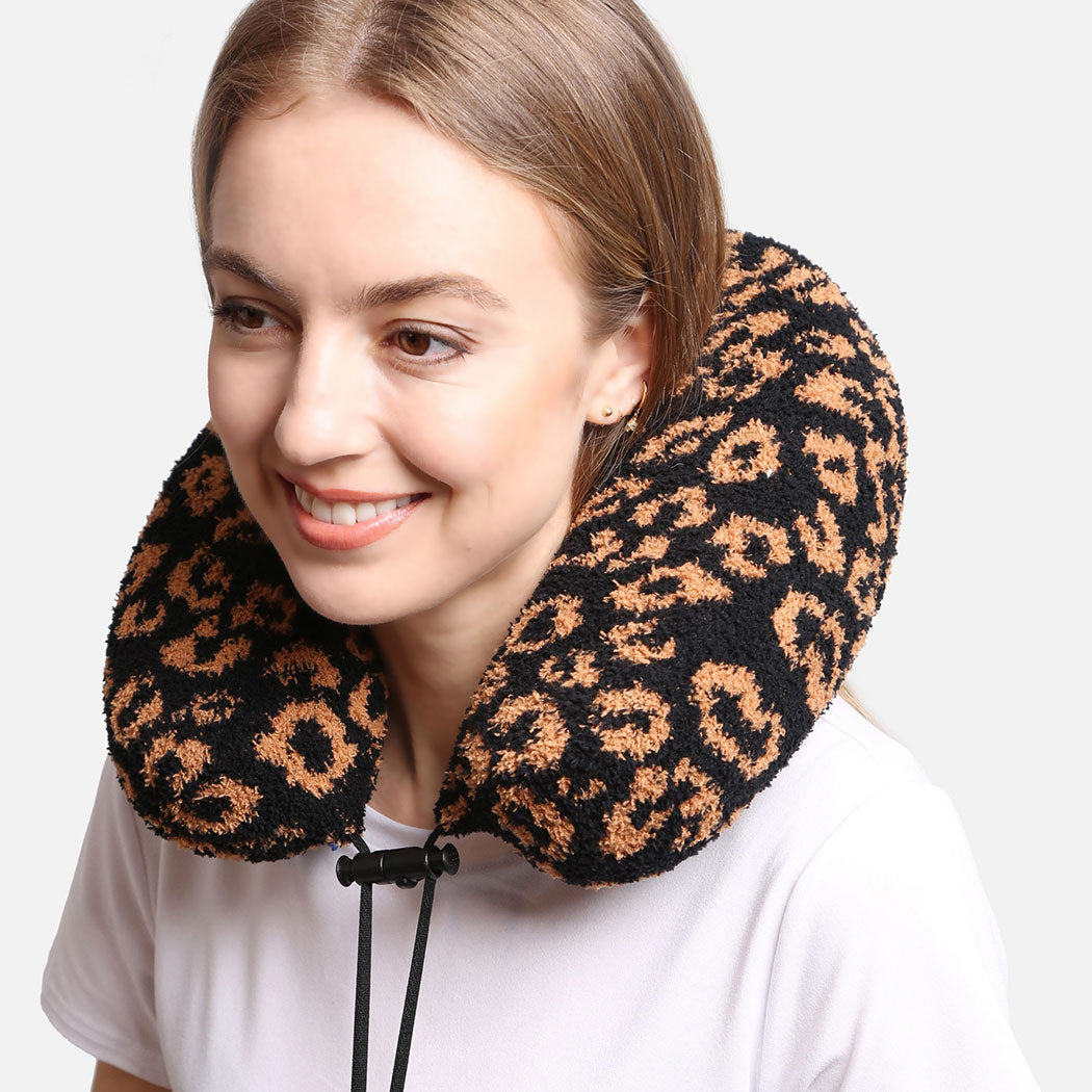 Soft Leopard Print Travel Neck Pillow - Fashion CITY