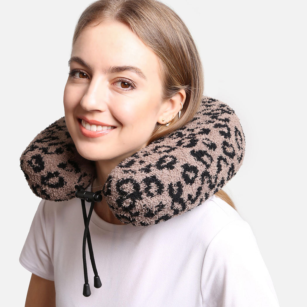Soft Leopard Print Travel Neck Pillow - Fashion CITY