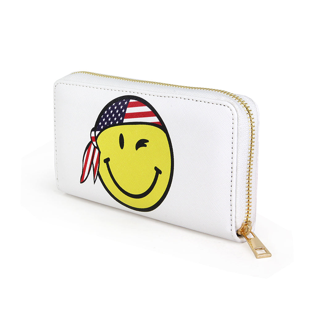 Smiley Face Emoji USA Bandana Wallet - Fashion CITY