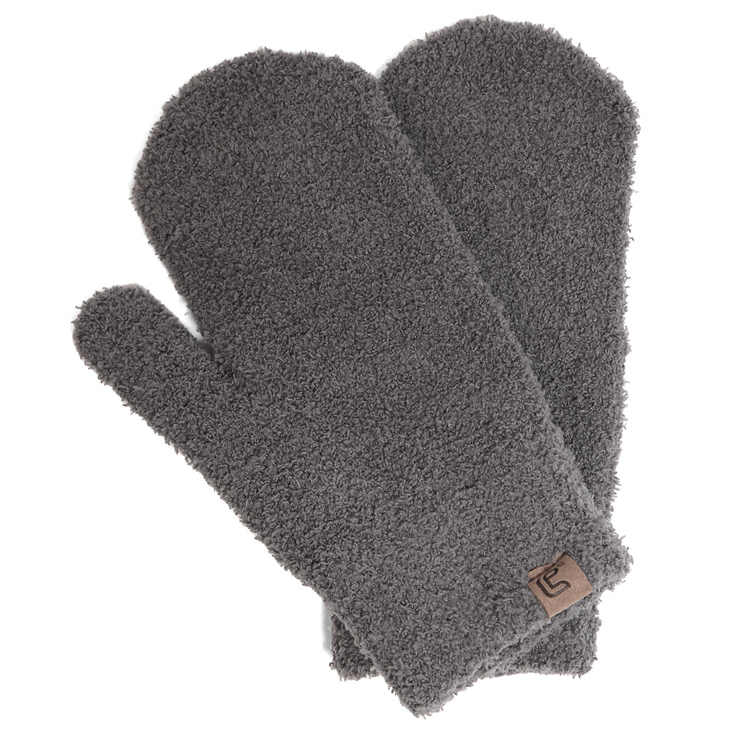 Winter Solid Color Soft Flush Mittens - Fashion CITY