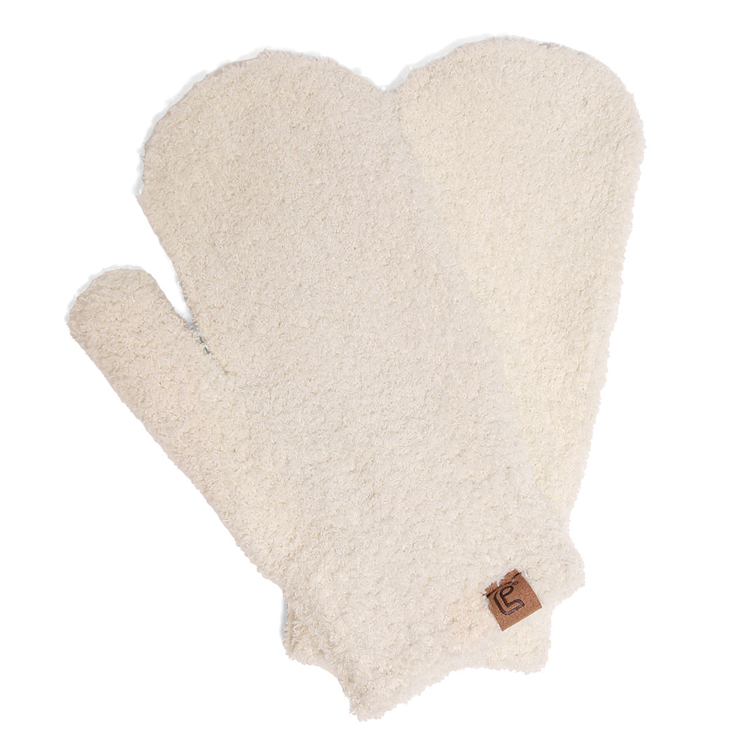 Winter Solid Color Soft Flush Mittens - Fashion CITY