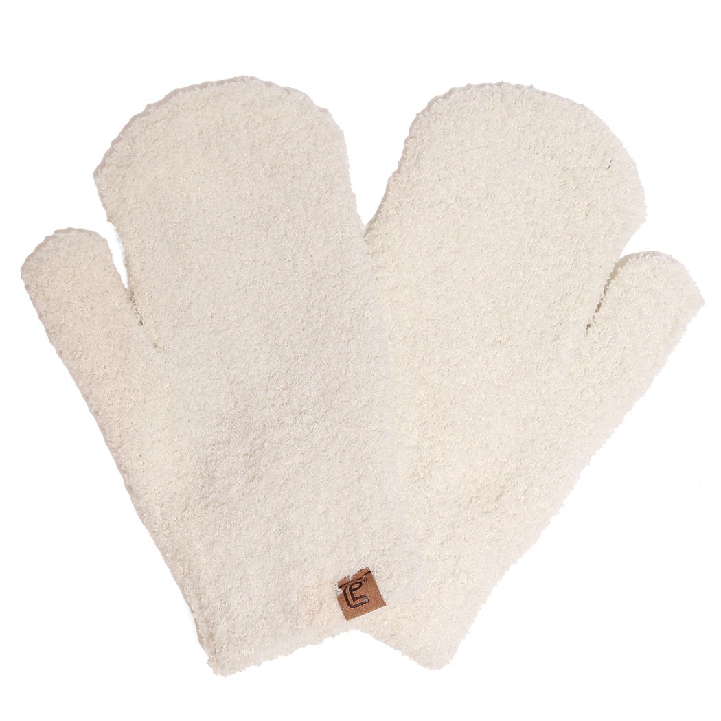 Winter Solid Color Soft Flush Mittens - Fashion CITY