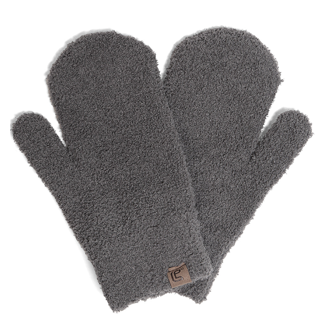 Winter Solid Color Soft Flush Mittens - Fashion CITY