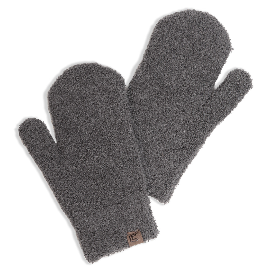 Winter Solid Color Soft Flush Mittens - Fashion CITY