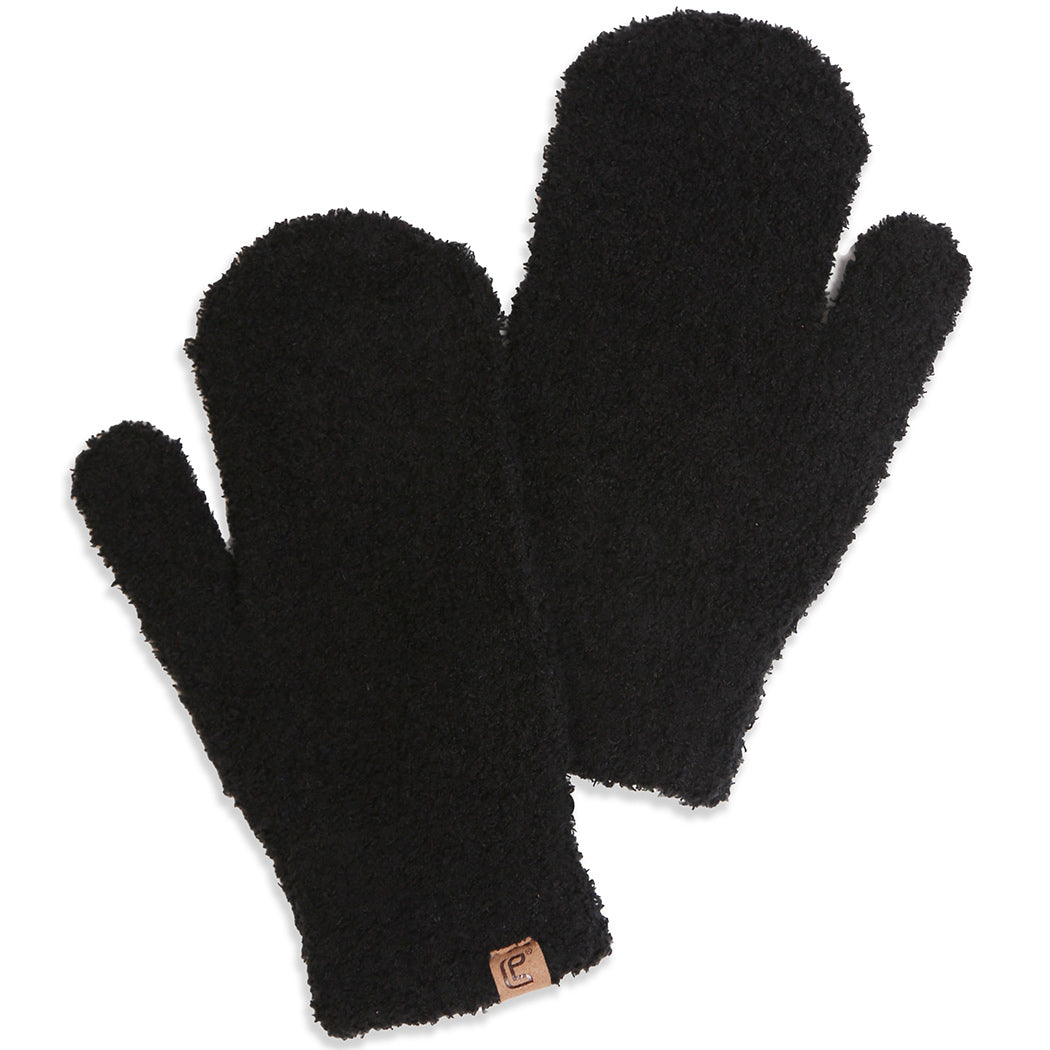 Winter Solid Color Soft Flush Mittens - Fashion CITY