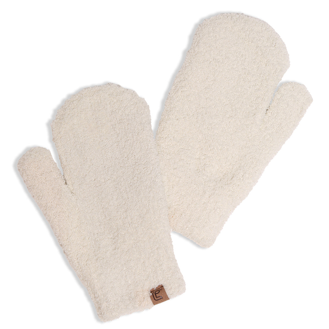 Winter Solid Color Soft Flush Mittens - Fashion CITY