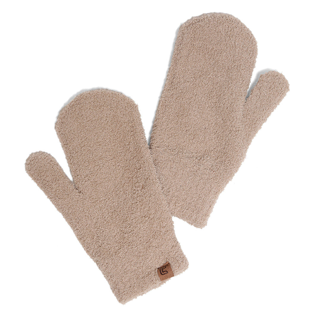 Winter Solid Color Soft Flush Mittens - Fashion CITY