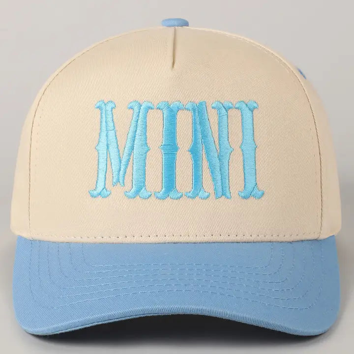 Mini lettering embroidered two-tone baseball cap