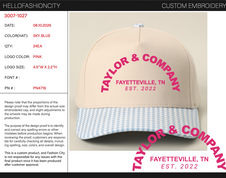 Custom embroidery work