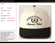 Custom embroidery work